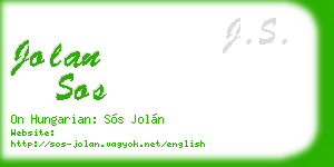 jolan sos business card